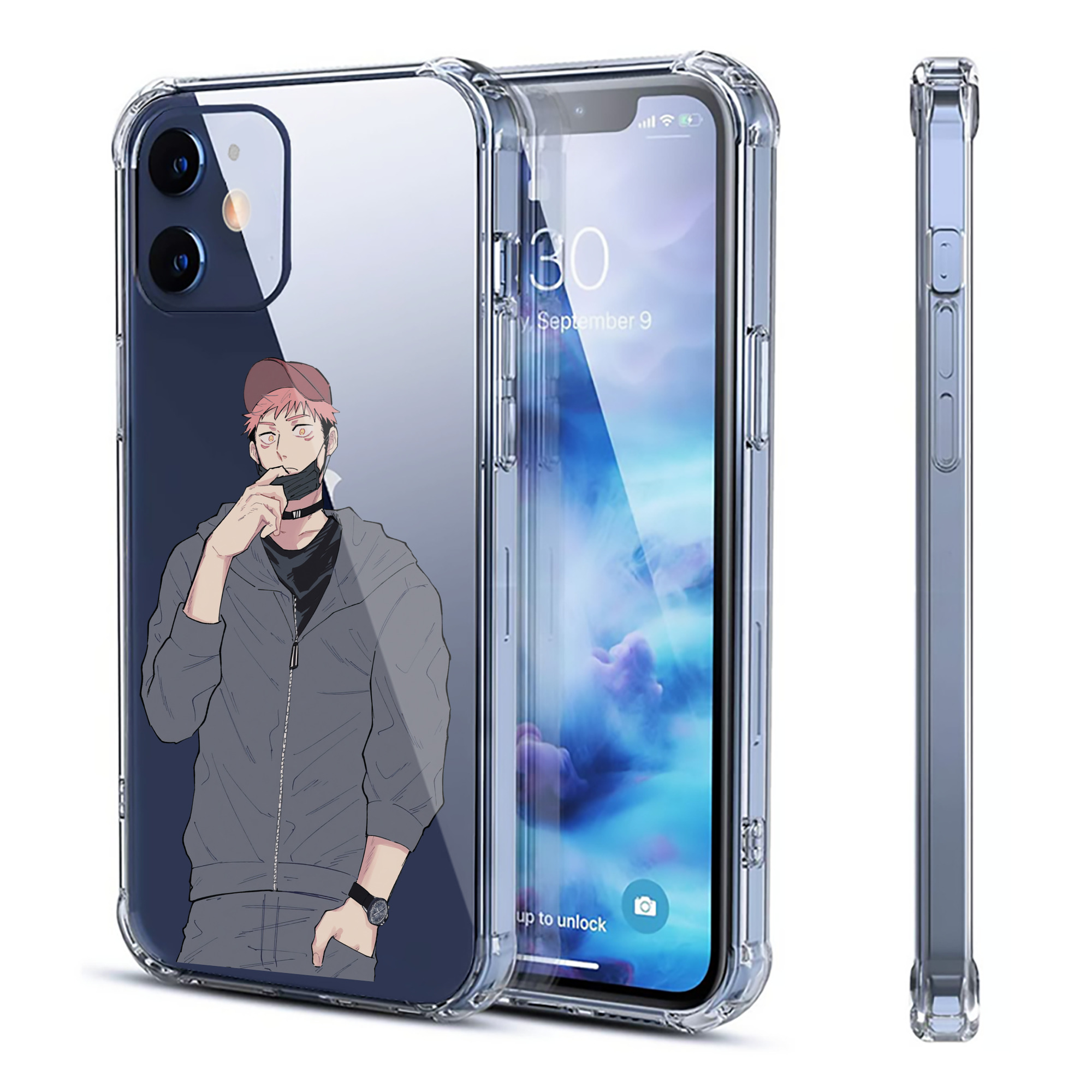 （画像用） 呪術廻戦 Jujutsu Kaisen 【iPhone 12シリーズ対応】透明スマホケース（クリアソフトケース）